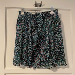 All over ditsy floral print skirt - pink blue teal